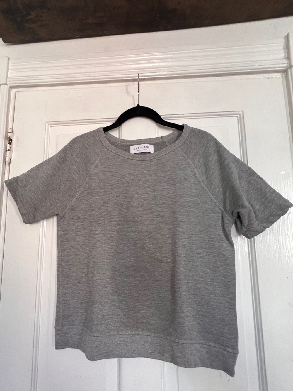 Everlane Short-Sleeve Sweatshirt in Heather Gray